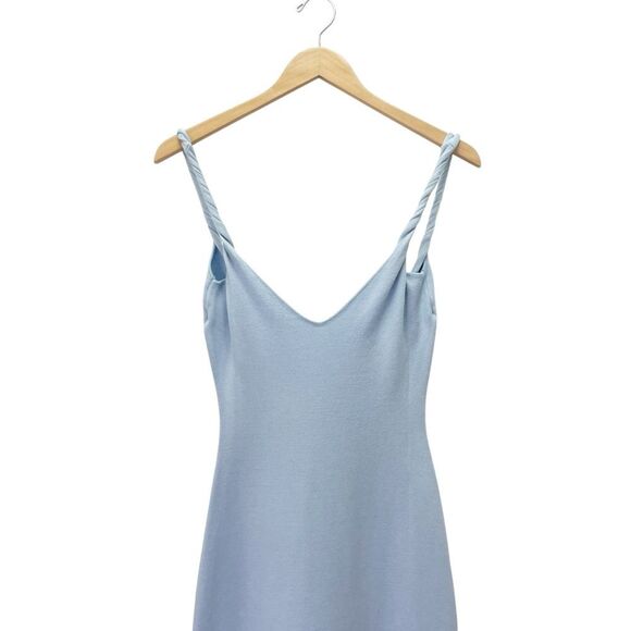 NWT PepperMayo Anastasia Maxi Dress Blue Low Back Twisted Strap Knit Size S/M - Picture 7 of 14